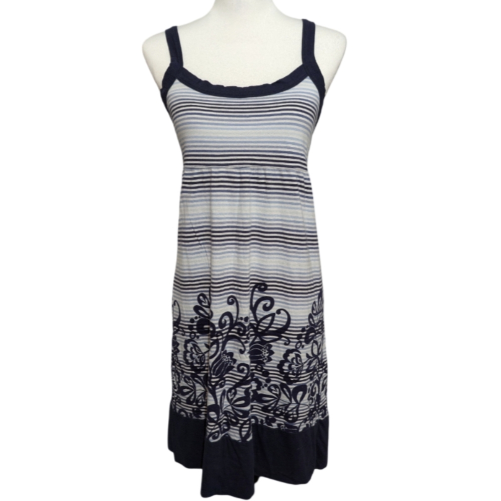 Tommy Hilfiger Sleeveless Blue Floral Empire Waist Dress. Size: Medium